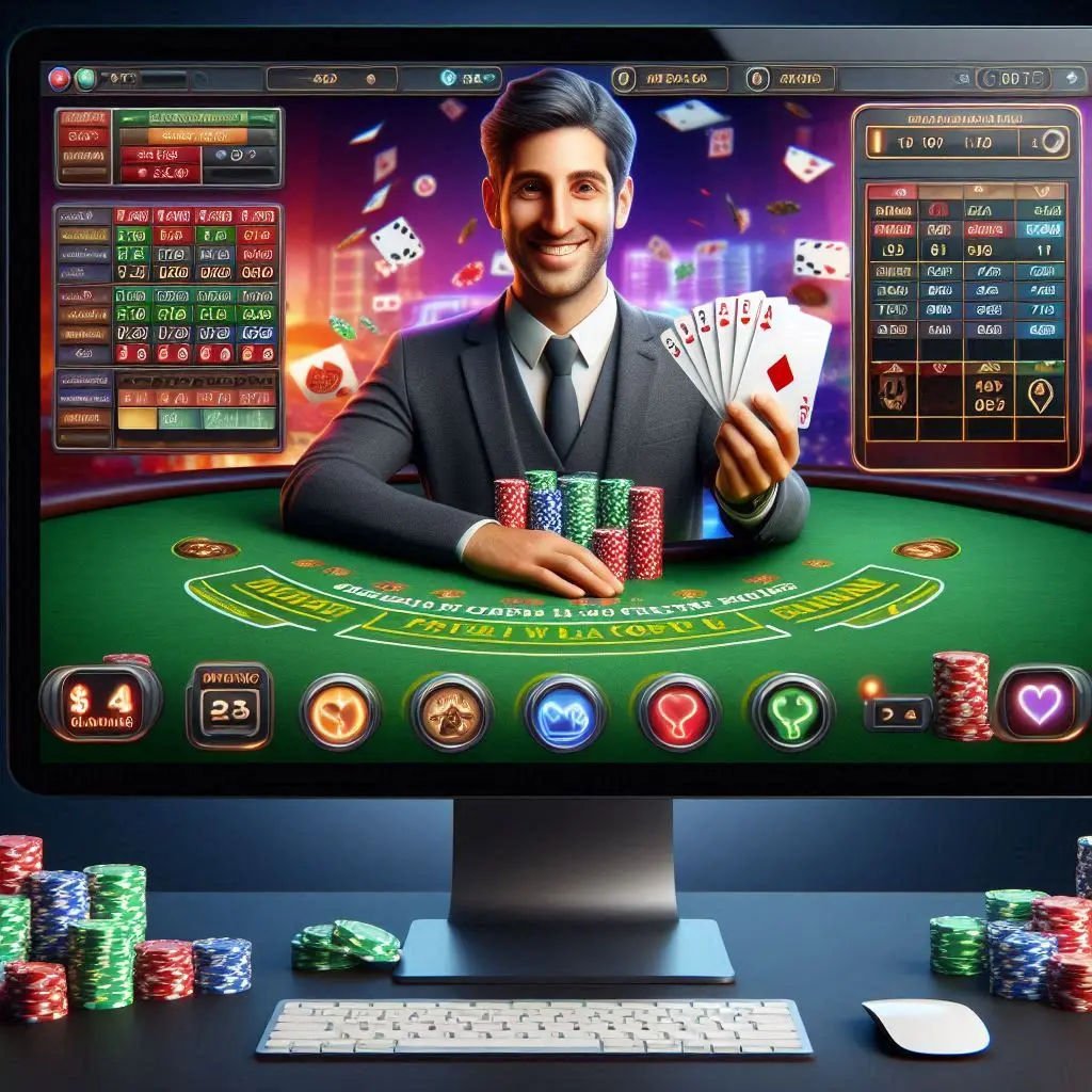 Blackjack on the LUCKY BLOCK CASINO monitor screen