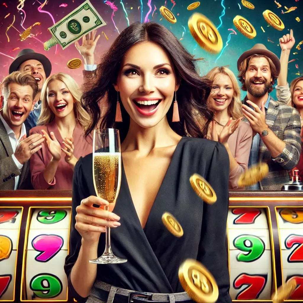 champagne girl LUCKY BLOCK CASINO